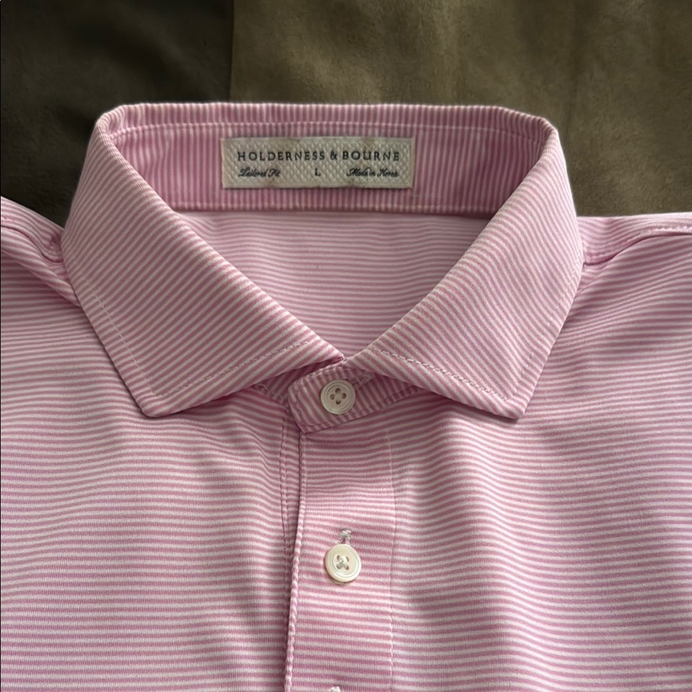 Holderness & Bourne Pink Striped Casual Shirt